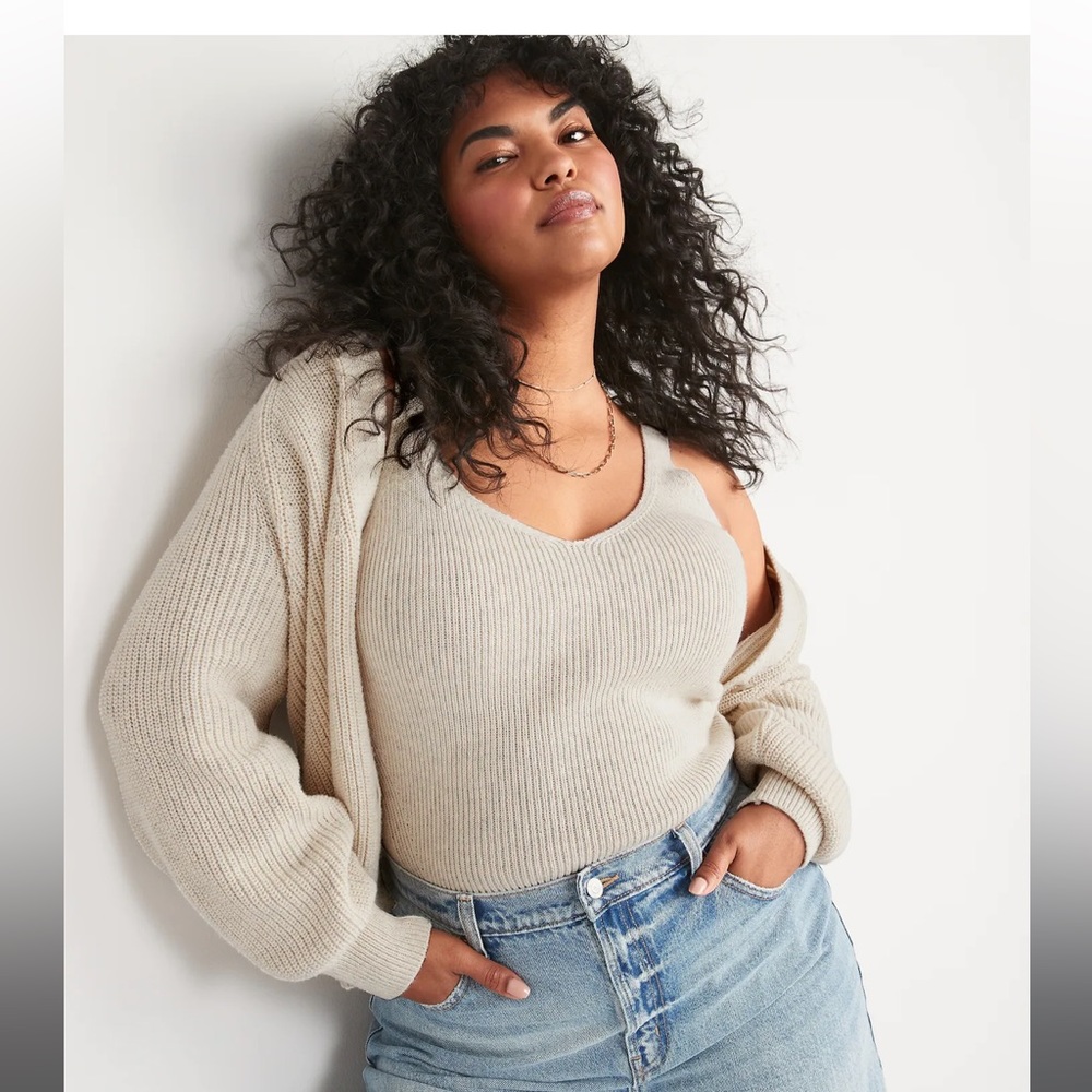 Knit flax linen v neck tank top